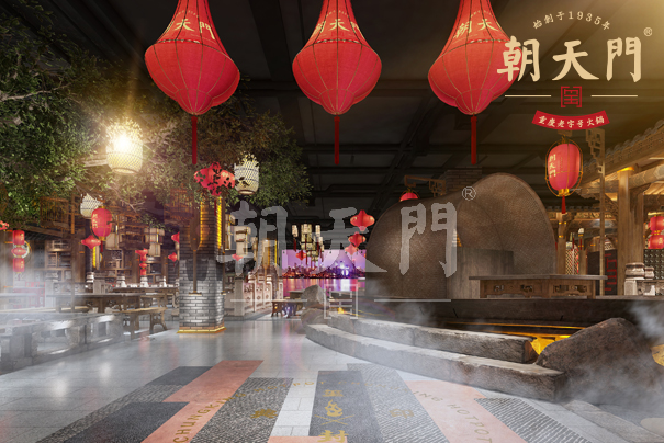 你在朝天門火鍋加盟店吃火鍋，談笑風(fēng)生